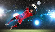 Goalkeeper catches the ball
