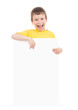 boy with blank paper sheet