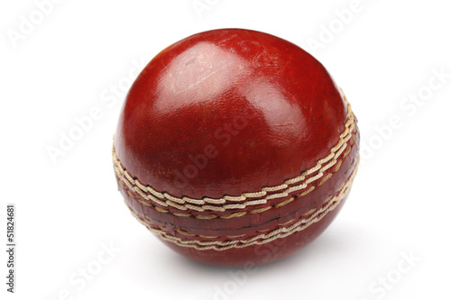Photo: Cricket Ball Isolated On White Background Cricket Ball Isolated On White Background