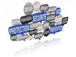 Illustration: nuage de mots 3d : sécurité protection nuage de mots 3d : sécurité protection