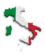 Italy flag map on white isolated
