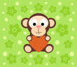 Background with funny monkey cartoon