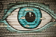 graffiti oeil sur volet roulant