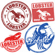 Set of lobster stamps
