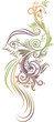 Stylized colored floral bird