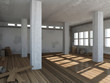 3d illustration of Grunge Interior