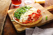 Colourful Italian pizza in the national colours