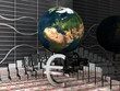 Euro symbol and business graph