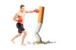 Foto: Full length portrait of a male athlete with boxing gloves, punch Full length portrait of a male athlete with boxing gloves, punch