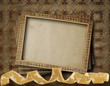 Old grunge frames on the ancient paper background