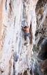 Rock climber on a cliff