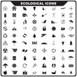 vector illustration of complete set of ecological icon