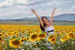 Joy in a sunflower field