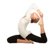Gymnast girl in flexible back pose