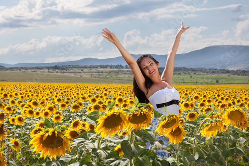 Photo: Joy in a sunflower field Joy in a sunflower field
