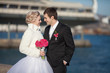 bride and groom at wedding day