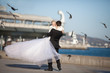 bride and groom at wedding day