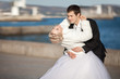 bride and groom at wedding day