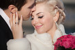 bride and groom at wedding day