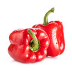 Red sweet pepper isolated on white background
