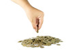 Hand pick coin - money