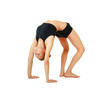 Gymnast girl in flexible back pose