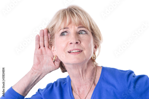 Photo: Older woman isoloted is hearing Older woman isoloted is hearing