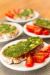 Bread with ramsons pesto (wild garlic) and tomatoes