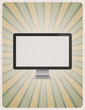 Photo: Modern computer monitor on retro background Modern computer monitor on retro background