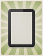 Photo: Digital tablet on retro background Digital tablet on retro background