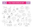 Tea doodle vector elements