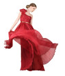 Woman in red, evening dress