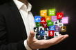 Man holding health mobile applications