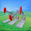Vector: Oil well pumpjacks Oil well pumpjacks
