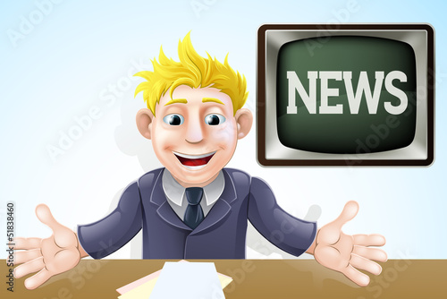 Vector: TV Newscaster cartoon TV Newscaster cartoon