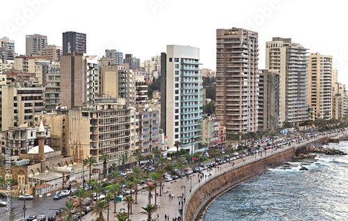 Photo: Beirut Skyline on a White Background Beirut Skyline on a White Background