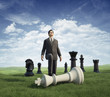 Businessman winner. chess