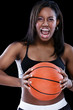 Sporty woman yelling