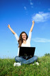 Happiness woman with laptop