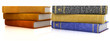 Stack of books on the white background