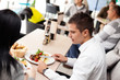 Young couple dining