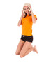 Young beautiful asian woman jumping of joy - Asian people