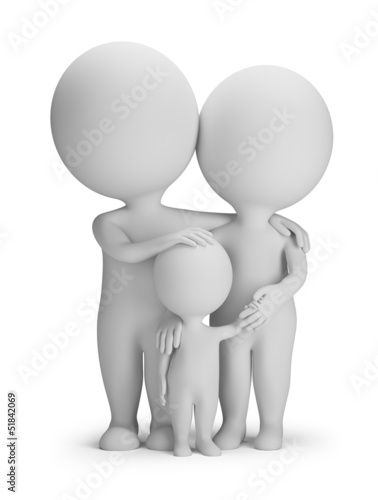 Illustration: 3d small people - young family 3d small people - young family