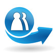 contacts sur bouton web bleu