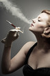 Cigarette Smoking Retro Woman