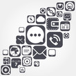 Vector: Flying web graphic interface icons Flying web graphic interface icons