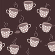 Seamless pattern with teacups.