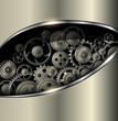 Technology background gold metallic with vector gears.