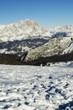 Snowy Landscape of Dolomites Mountains during Winter