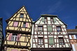 Foto: Timber frame houses in Riquewihr, Alsace, France Timber frame houses in Riquewihr, Alsace, France